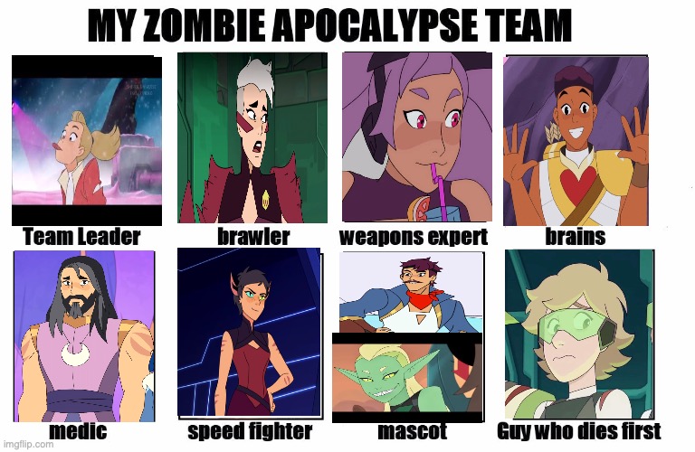 I love sea hawk and double trouble, so shut up | image tagged in my zombie apocalypse team | made w/ Imgflip meme maker