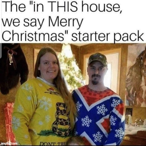 nice ugly sweaters maga | image tagged in in this house we say merry christmas,merry christmas,repost,maga,libertarians,christmas sweater | made w/ Imgflip meme maker