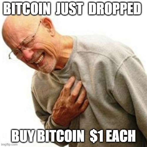 Right In The Childhood Meme | BITCOIN  JUST  DROPPED; BUY BITCOIN  $1 EACH | image tagged in memes,right in the childhood | made w/ Imgflip meme maker