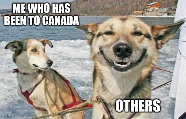 '-' | ME WHO HAS BEEN TO CANADA; OTHERS | image tagged in memes,original stoner dog | made w/ Imgflip meme maker