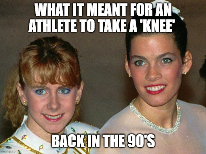 only 90's kids only | WHAT IT MEANT FOR AN ATHLETE TO TAKE A 'KNEE'; BACK IN THE 90'S | image tagged in take a knee,90s | made w/ Imgflip meme maker