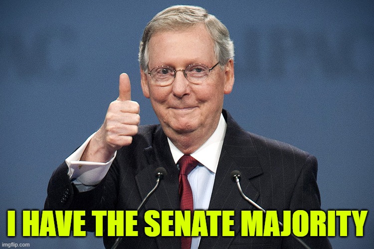 Mitch McConnell | I HAVE THE SENATE MAJORITY | image tagged in mitch mcconnell | made w/ Imgflip meme maker