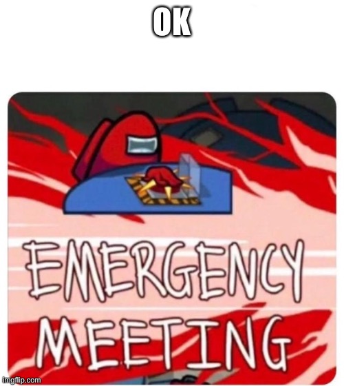 Emergency Meeting Among Us | OK | image tagged in emergency meeting among us | made w/ Imgflip meme maker