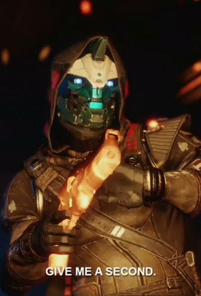 High Quality Give Me A Second Cayde-6 Blank Meme Template