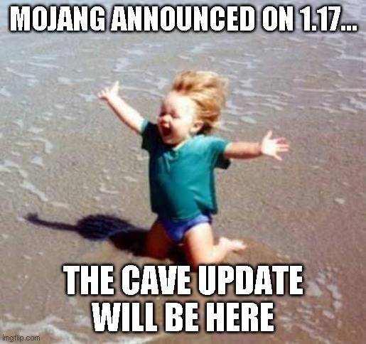 Celebration | MOJANG ANNOUNCED ON 1.17... THE CAVE UPDATE WILL BE HERE | image tagged in celebration | made w/ Imgflip meme maker