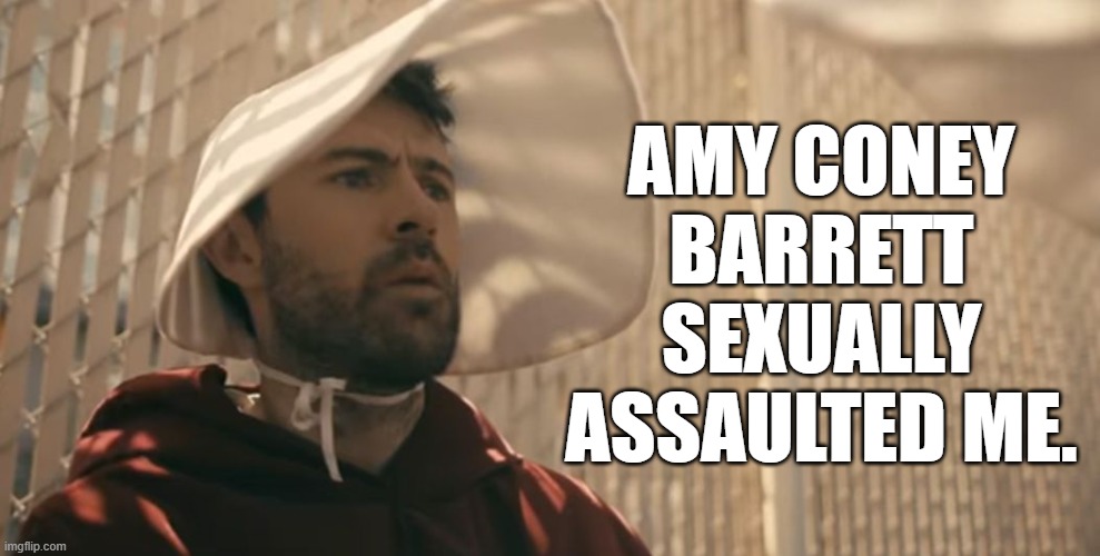 #IBelieveHim | AMY CONEY BARRETT SEXUALLY ASSAULTED ME. | image tagged in memes,handmaid,amy coney barrett | made w/ Imgflip meme maker