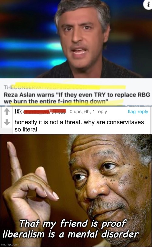 Libs say the darndest things | That my friend is proof liberalism is a mental disorder | image tagged in this morgan freeman,liberals vs conservatives | made w/ Imgflip meme maker