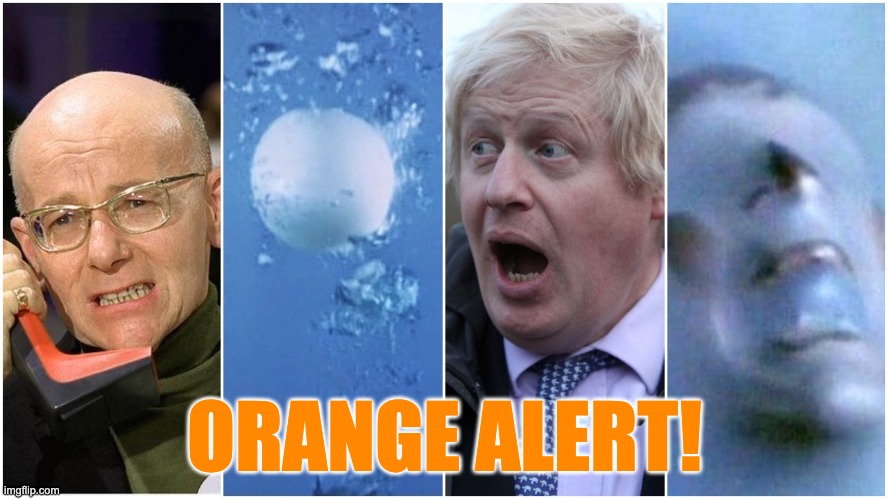 Orange Alert! | ORANGE ALERT! | image tagged in the prisoner,coronavirus,uk,boris johnson,covid-19,rover | made w/ Imgflip meme maker
