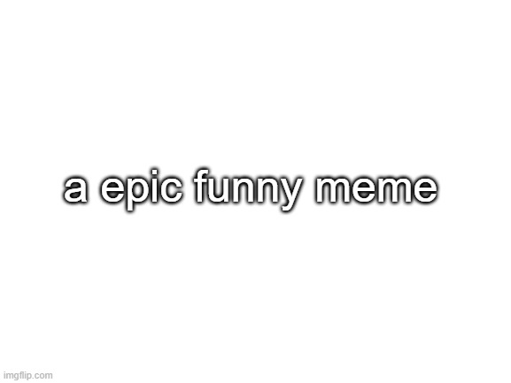 funny meme. | a epic funny meme | image tagged in blank white template | made w/ Imgflip meme maker