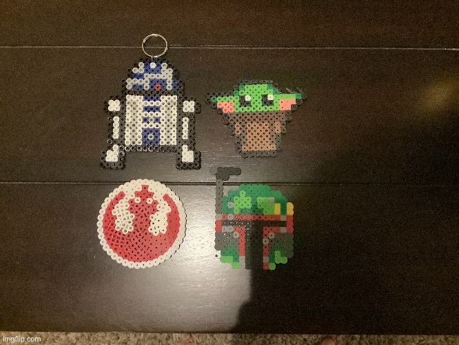 I made these today, hope you like! | image tagged in star wars,art,baby yoda,rebel,boba fett,r2d2 | made w/ Imgflip meme maker