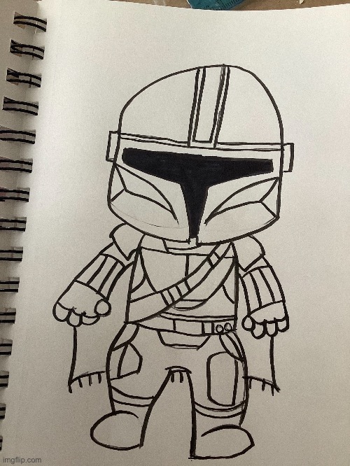 Another old drawing of the mandolorian | made w/ Imgflip meme maker