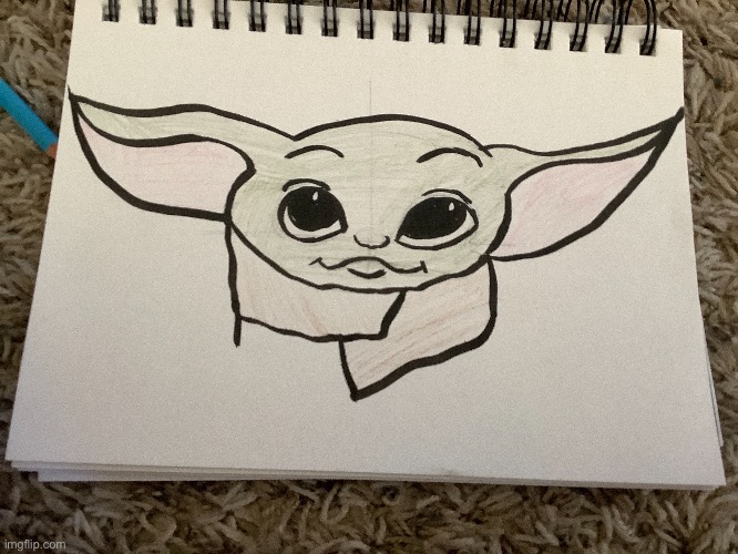 Baby yoda sketch from a long time ago! | made w/ Imgflip meme maker