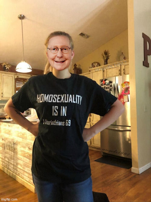 image tagged in mitch mcconnell,lgbtq,fake christians,evangelicals,t-shirt,homosexuality | made w/ Imgflip meme maker