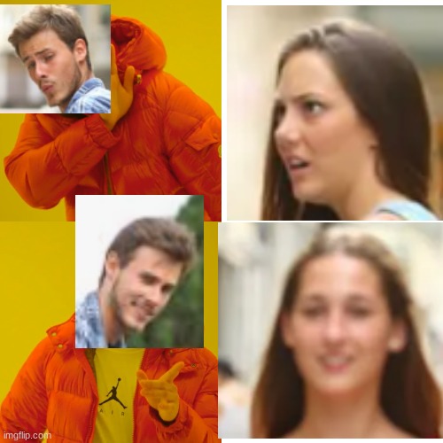 distracted drake | image tagged in memes,drake hotline bling,distracted boyfriend | made w/ Imgflip meme maker