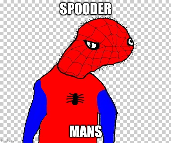 spoodey | SPOODER; MANS | image tagged in spooderman | made w/ Imgflip meme maker