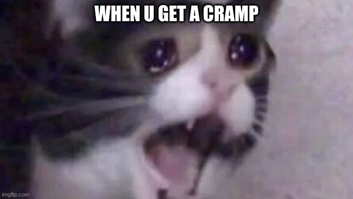 when u get a cramp | WHEN U GET A CRAMP | image tagged in funny | made w/ Imgflip meme maker