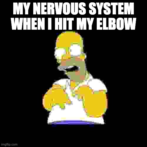 Look Marge | MY NERVOUS SYSTEM WHEN I HIT MY ELBOW | image tagged in look marge | made w/ Imgflip meme maker