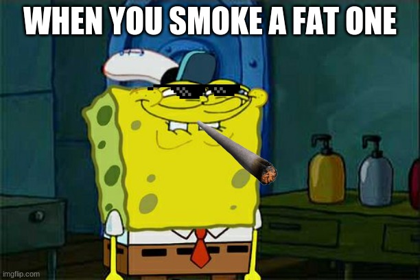 Don't You Squidward Meme | WHEN YOU SMOKE A FAT ONE | image tagged in memes,don't you squidward | made w/ Imgflip meme maker