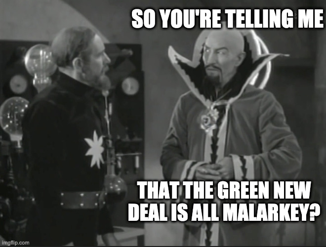 HOGWASH! | SO YOU'RE TELLING ME; THAT THE GREEN NEW DEAL IS ALL MALARKEY? | image tagged in so you're telling me | made w/ Imgflip meme maker