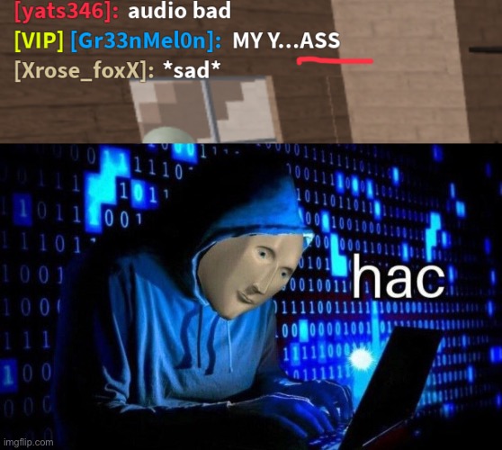 NO WAY HE GOT PAST THE MODERATION | image tagged in hac,roblox,moderators,bypass | made w/ Imgflip meme maker