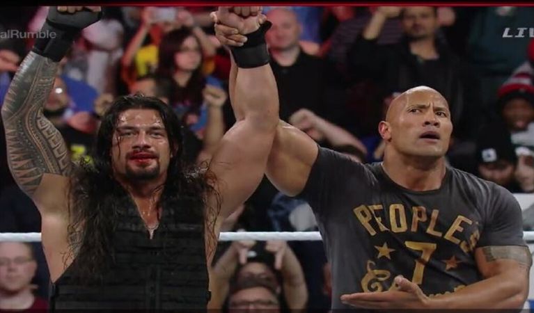 Roman Reigns with The Rock Blank Meme Template