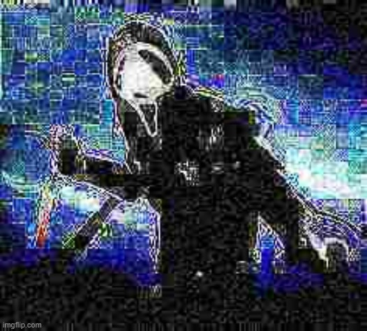 Deepfried ghost face | image tagged in deepfried ghost face | made w/ Imgflip meme maker