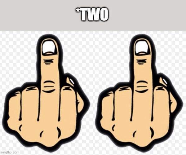 *TWO | image tagged in middle finger | made w/ Imgflip meme maker
