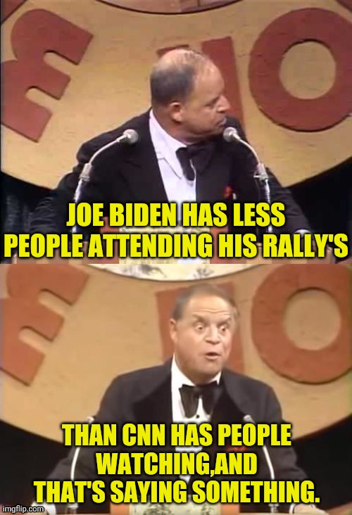 Don Rickles Roast | JOE BIDEN HAS LESS PEOPLE ATTENDING HIS RALLY'S THAN CNN HAS PEOPLE WATCHING,AND THAT'S SAYING SOMETHING. | image tagged in don rickles roast | made w/ Imgflip meme maker