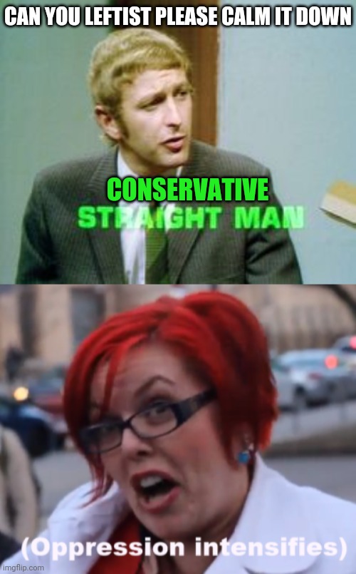 CAN YOU LEFTIST PLEASE CALM IT DOWN CONSERVATIVE | made w/ Imgflip meme maker