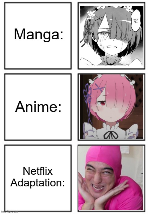 PAPA FRANKU | Manga:; Anime:; Netflix Adaptation: | image tagged in grid,filthy frank,anime,manga anime netflix adaption,netflix adaptation,memes | made w/ Imgflip meme maker