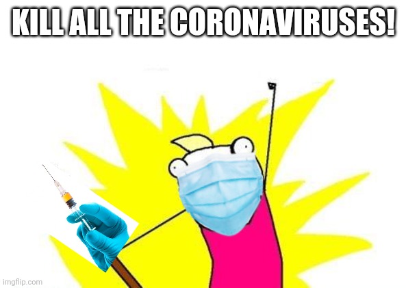 X All The Y | KILL ALL THE CORONAVIRUSES! | image tagged in memes,coronavirus,covid-19,covid,masks,vaccines | made w/ Imgflip meme maker