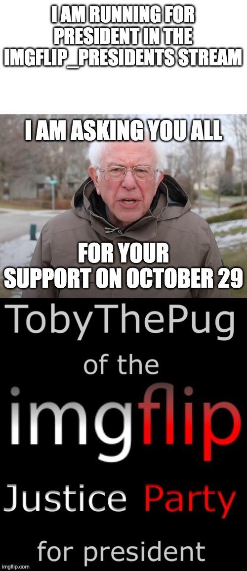 See the comment section for the imgflip Justice Party website | image tagged in memes,bernie i am once again asking for your support | made w/ Imgflip meme maker