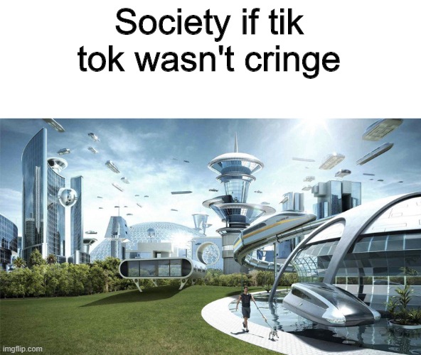 14 yr old girls be like: T_T | Society if tik tok wasn't cringe | image tagged in the future world if | made w/ Imgflip meme maker