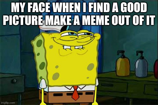 Don't You Squidward | MY FACE WHEN I FIND A GOOD PICTURE MAKE A MEME OUT OF IT | image tagged in memes,don't you squidward | made w/ Imgflip meme maker