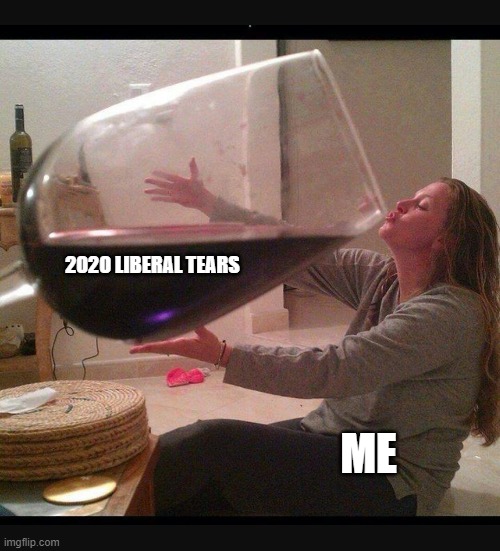 Giant glass of wine | 2020 LIBERAL TEARS ME | image tagged in giant glass of wine | made w/ Imgflip meme maker