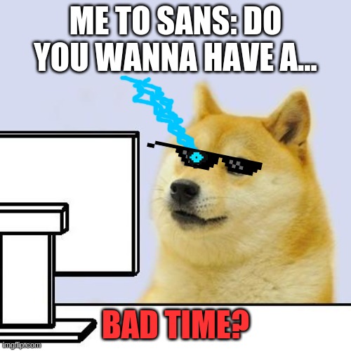 Hacker Doge | ME TO SANS: DO YOU WANNA HAVE A... BAD TIME? | image tagged in hacker doge | made w/ Imgflip meme maker