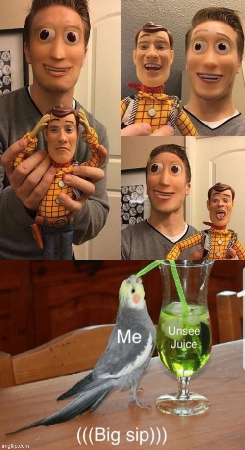 Cursed woody | image tagged in unsee juice,funny,memes,funny memes,face swap,cursed image | made w/ Imgflip meme maker