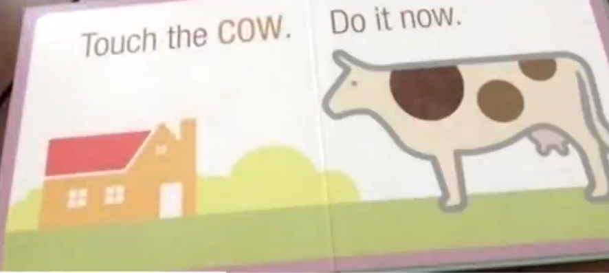 Touch the cow Blank Meme Template