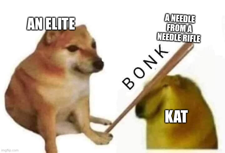 Doge bonk | A NEEDLE FROM A NEEDLE RIFLE; AN ELITE; KAT | image tagged in doge bonk,memes,halo,halo reach,mcc | made w/ Imgflip meme maker