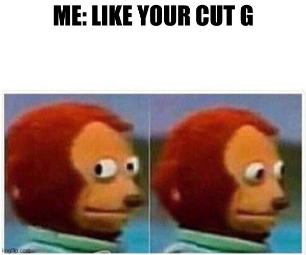 Monkey Puppet Meme | ME: LIKE YOUR CUT G | image tagged in memes,monkey puppet | made w/ Imgflip meme maker
