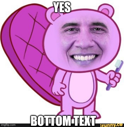 Barack toothy | YES; BOTTOM TEXT | image tagged in barack toothy | made w/ Imgflip meme maker