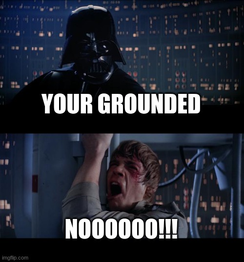 Star Wars No Meme | YOUR GROUNDED; NOOOOOO!!! | image tagged in memes,star wars no | made w/ Imgflip meme maker