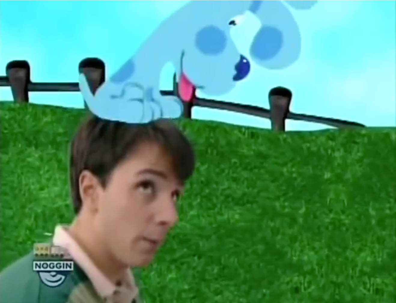 Blue Sitting On Steve Blank Meme Template