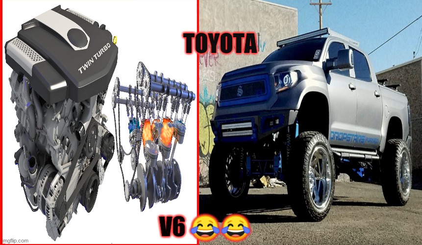 Mamalona Cuhh | TOYOTA; V6 😂😂 | image tagged in motorsport | made w/ Imgflip meme maker