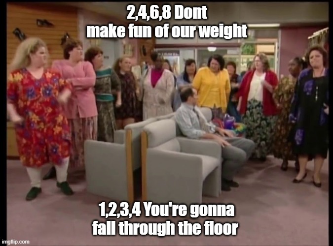 2,4,6,8 Dont make fun of our weight; 1,2,3,4 You're gonna fall through the floor | image tagged in funny memes | made w/ Imgflip meme maker