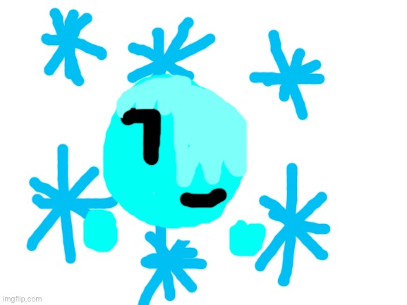 OC update: the light cyan part on IceBall is now his hair | image tagged in blank white template | made w/ Imgflip meme maker