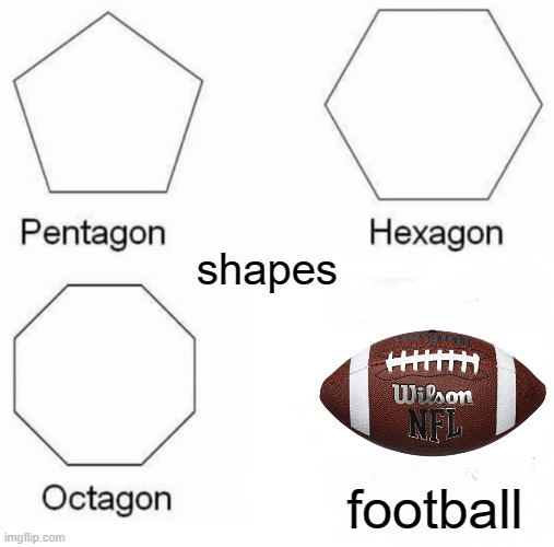 footy football | shapes; football | image tagged in memes,pentagon hexagon octagon,nfl football,american football,nfl,afl | made w/ Imgflip meme maker