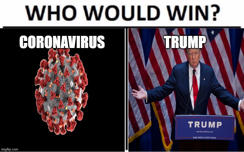 CORONAVIRUS; TRUMP | image tagged in coronavirus,donald trump,who would win,memes | made w/ Imgflip meme maker