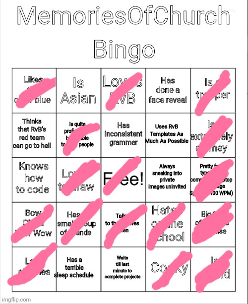 Played MemoriesOfChurch bingo: It was awesome. | image tagged in bingo | made w/ Imgflip meme maker