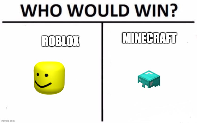 Roblox Vs Minecraft Who Would Win Imgflip - roblox win